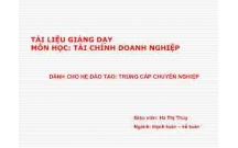 Tài liệu môn tài chính doanh nghiệp hệ trung cấp