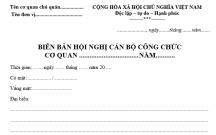 BIÊN BẢN HỘI NGHỊ CÁN BỘ CÔNG CHỨC CƠ QUAN