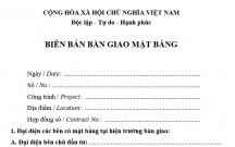 BIÊN BẢN BÀN GIAO MẶT BẰNG