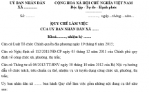 QUY CHẾ LÀM VIỆC CỦA UỶ BAN NHÂN DÂN XÃ