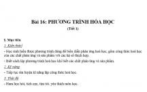 HÓA HỌC 8 LẬP PHƯƠNG TRÌNH HÓA HỌC