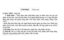 NGỮ VĂN ĐỌC HIỂU VĂN BẢN : LÃO HẠC