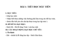 TOÁN LỚP 1 : MỞ BÀI