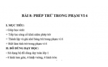 TOÁN LỚP 1 : PHÉP TRỪ  (  PHẠM VI LÀ 6)