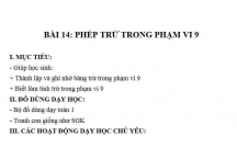 TOÁN LỚP 1 : PHÉP TRỪ  ( PV LÀ 9)