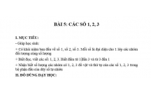 TOÁN LỚP 1 : SỐ CÓ 1 CHỮ SỐ (1-2-3)