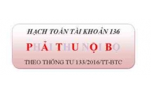 Hạch toán kế toán phải thu nội bộ theo Thông tư 133/2016