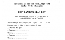 BIÊN BẢN BÀN GIAO ĐẤT