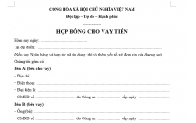 HỢP ĐỒNG CHO VAY TIỀN