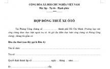 HỢP ĐỒNG THUÊ XE ÔTÔ