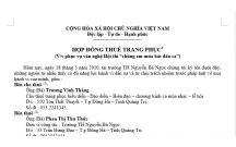 HỢP ĐỒNG THUÊ TRANG PHỤC