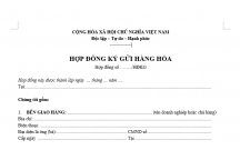 HỢP ĐỒNG KÝ GỬI HÀNG HÓA