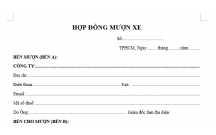 HỢP ĐỒNG MƯỢN XE