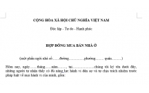 HỢP ĐỒNG MUA BÁN NHÀ Ở