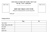 MẪU TỜ KHAI NHẬN CON NUÔI