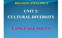 Bài giảng Tiếng Anh 12 Unit 2 - Cultural diversity