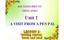 Bài giảng Tiếng Anh 9 Unit 1 - A visit from a pen pal